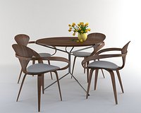 Cherner table set with tulip flower