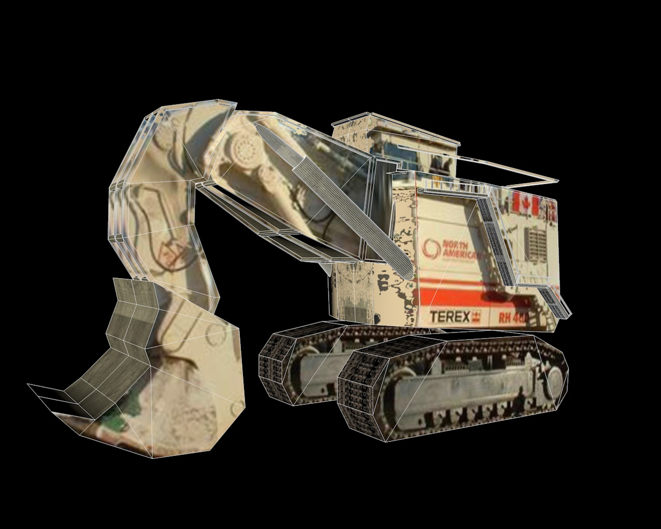 terex rh400 hydraulic mining excavator c4d