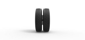 Diecast Rear custom wheel of semi truck Version 5 Scale 1 to 25 model