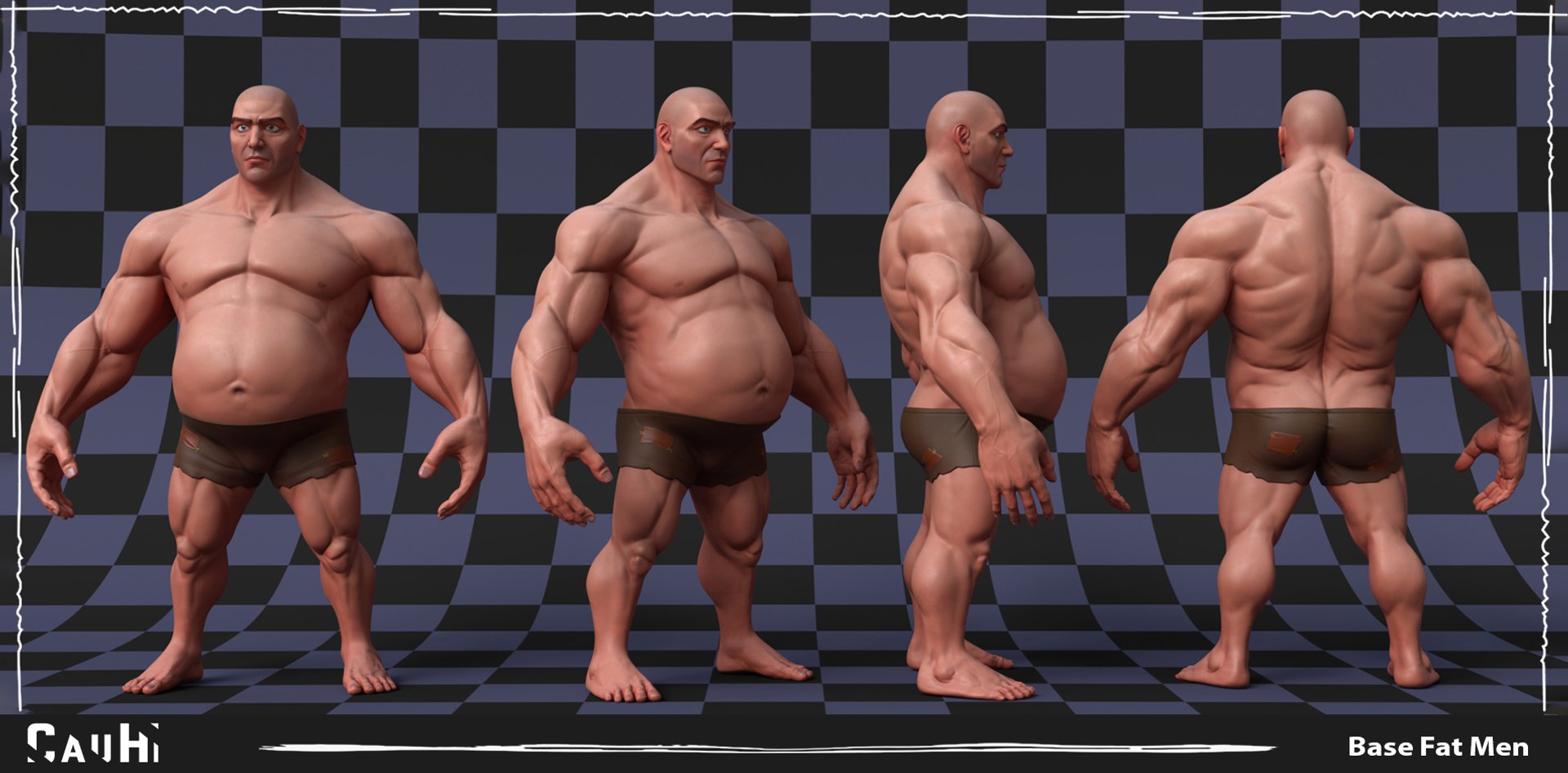 Stylized Fat Man Anatomy Game 3D Model - TurboSquid 2026830