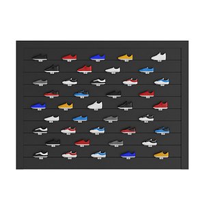 3d market shelf sport shoes model