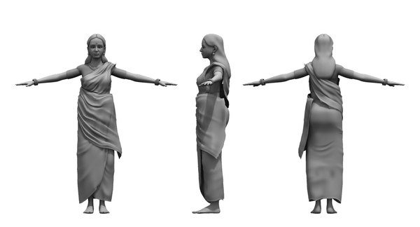 india woman 3D model