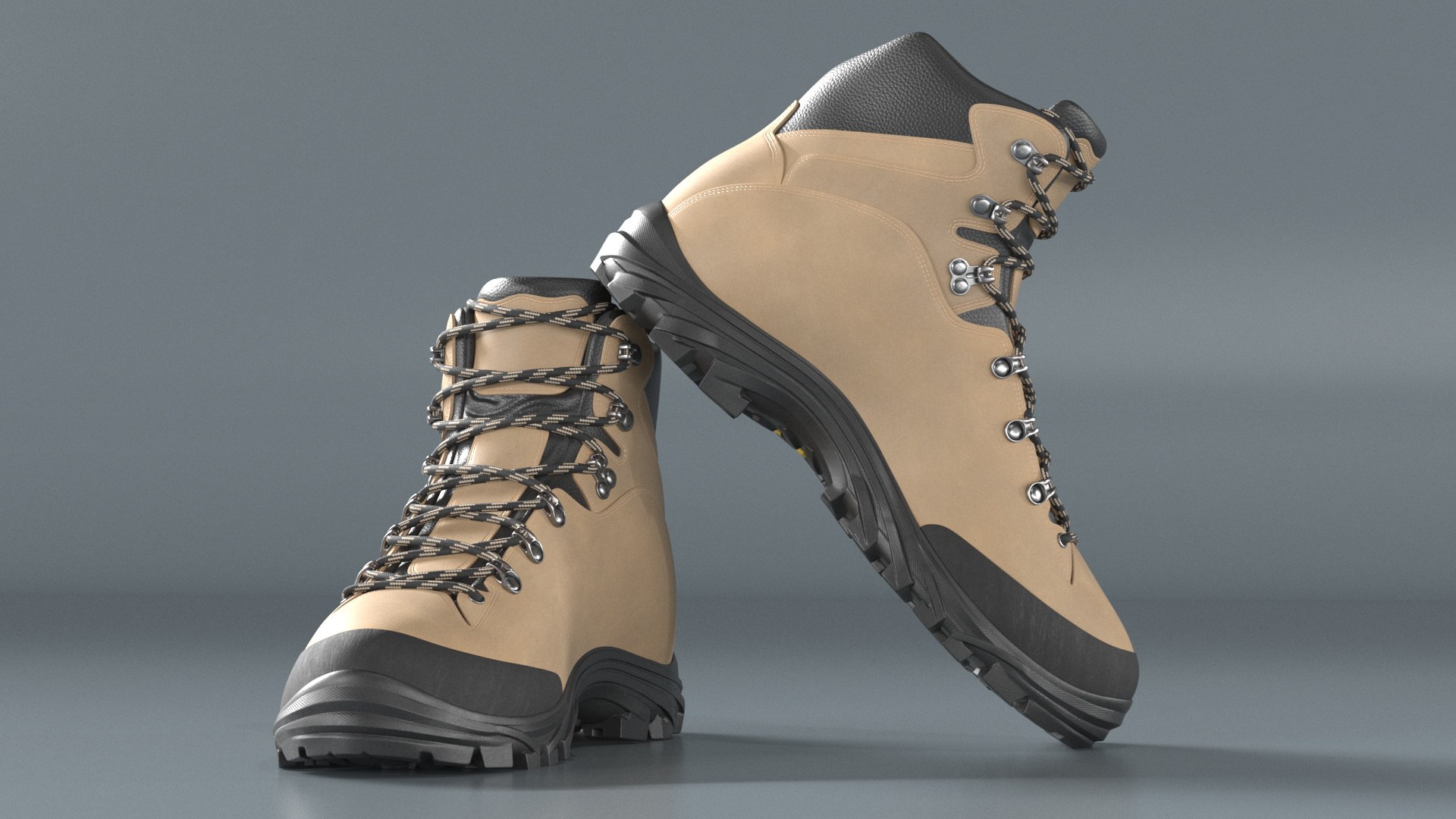 3D Model Boots For Hiking Beige - TurboSquid 2284123