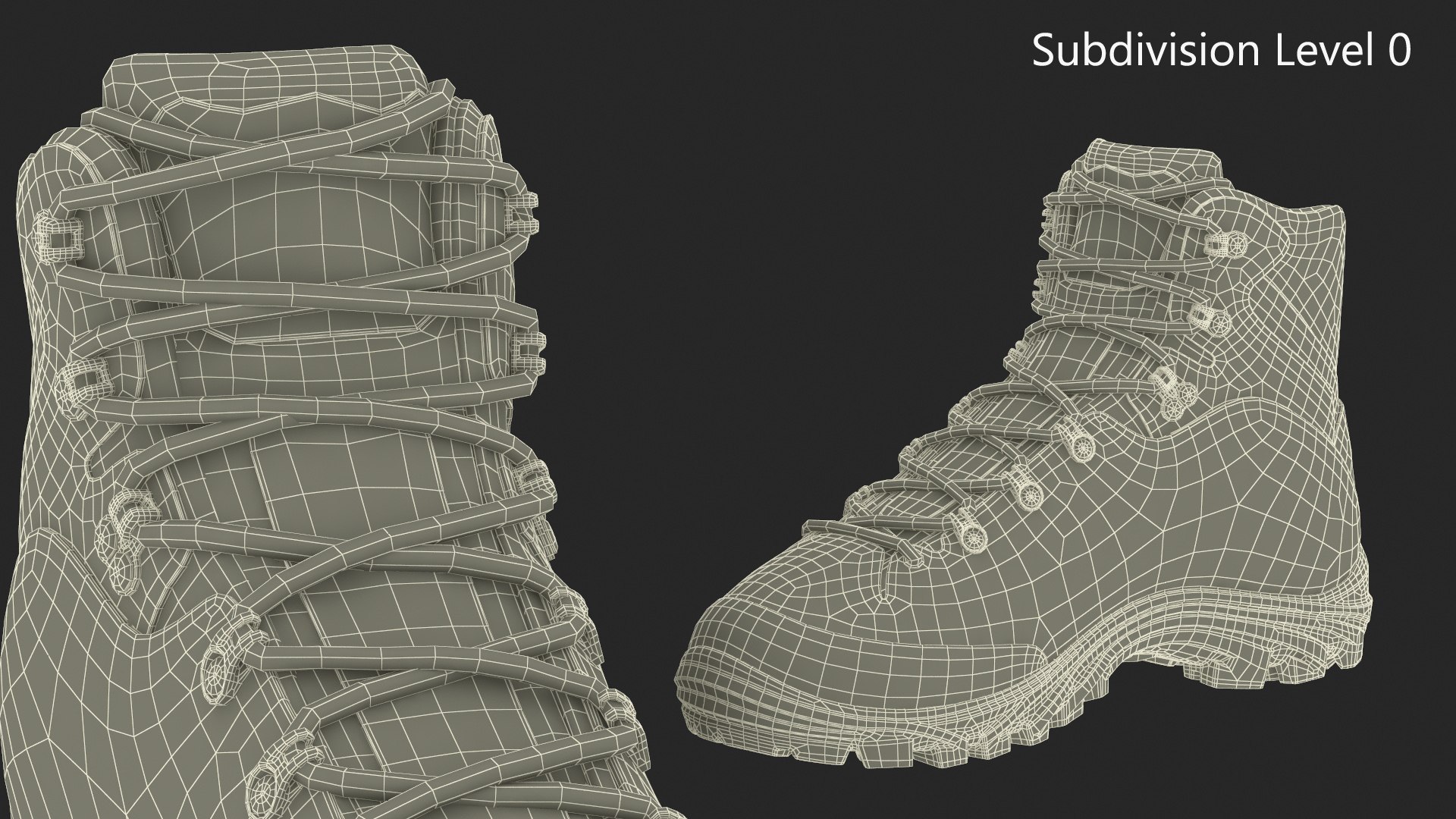 3D Model Boots For Hiking Beige - TurboSquid 2284123