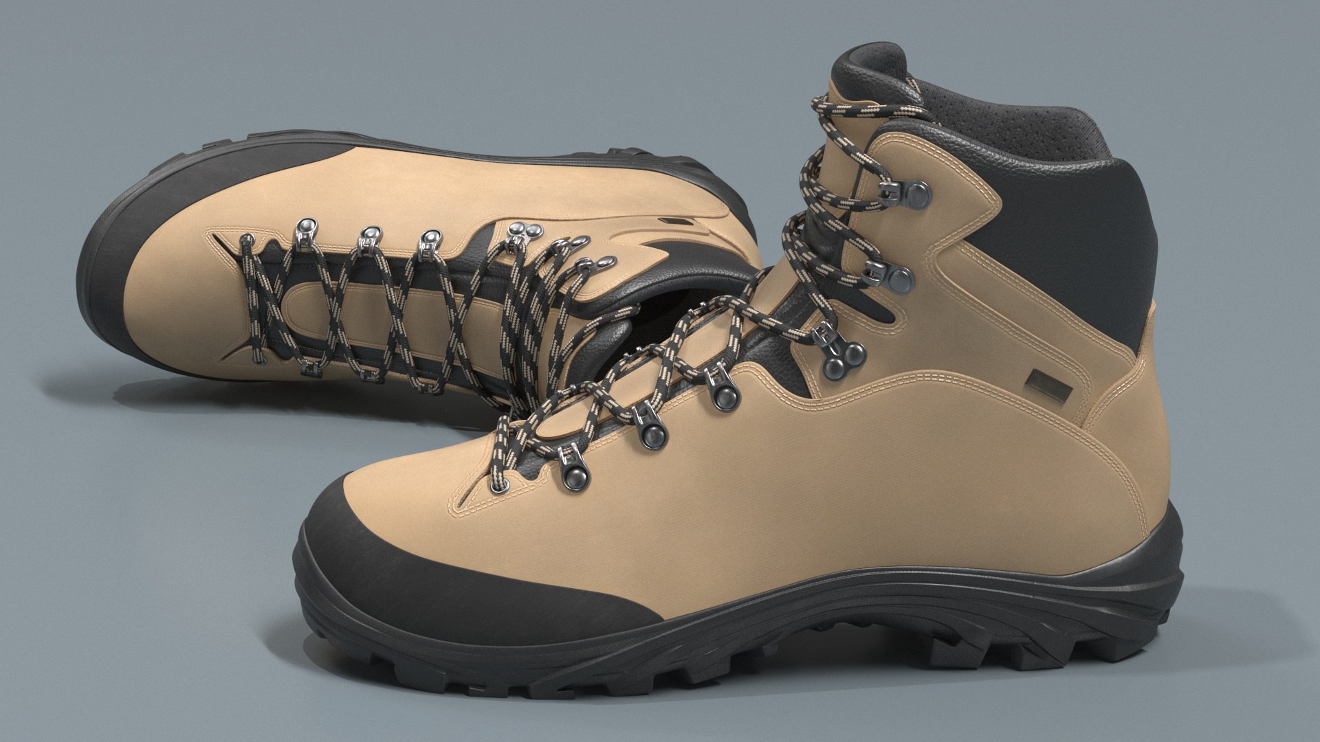 3D Model Boots For Hiking Beige - TurboSquid 2284123