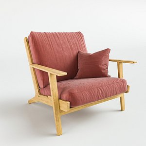3D armchair gloss chair