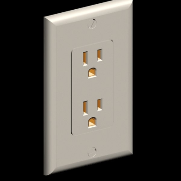 3d model decora style electrical wall outlet