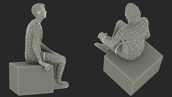 3d Old Man Underwear Sitting Model Turbosquid 1633925