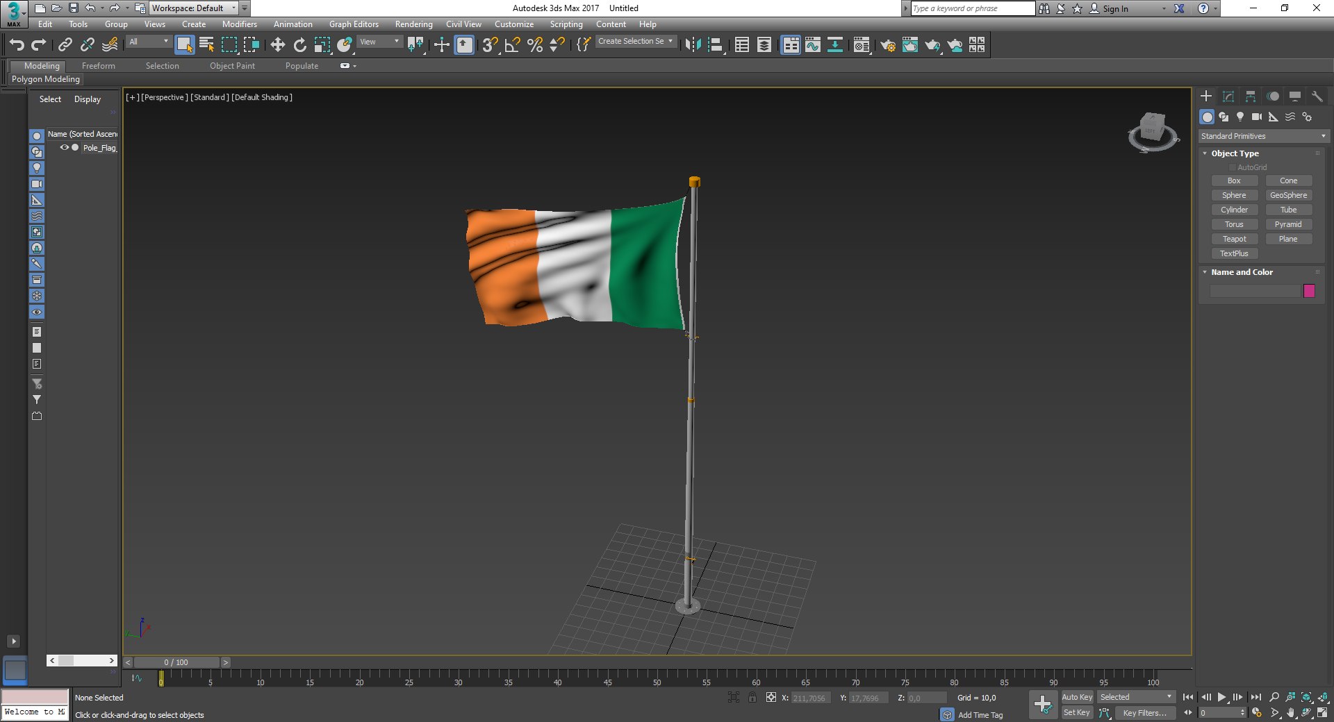 3D Pole Flag Ireland - TurboSquid 2207717