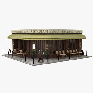 3d model france restaurant facade