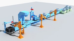 Industrial Equipment 1-Production Line 3D model
