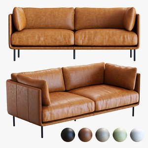 Crate and Barrel Wells Leather Sofa