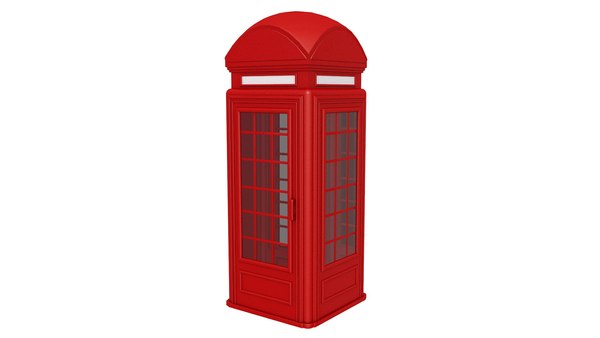 3D 3D British Red Telephone Box PBR