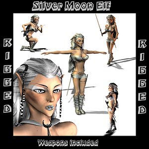 3d silver elf model