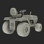 3d model of small tractor rigged modeled