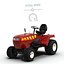 3d model of small tractor rigged modeled