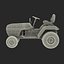 3d model of small tractor rigged modeled