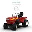 3d model of small tractor rigged modeled