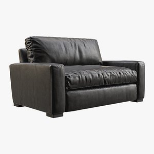 5 Maxwell Black Leather Sofa 3D model