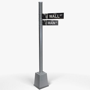 Wall Street sign 3D model