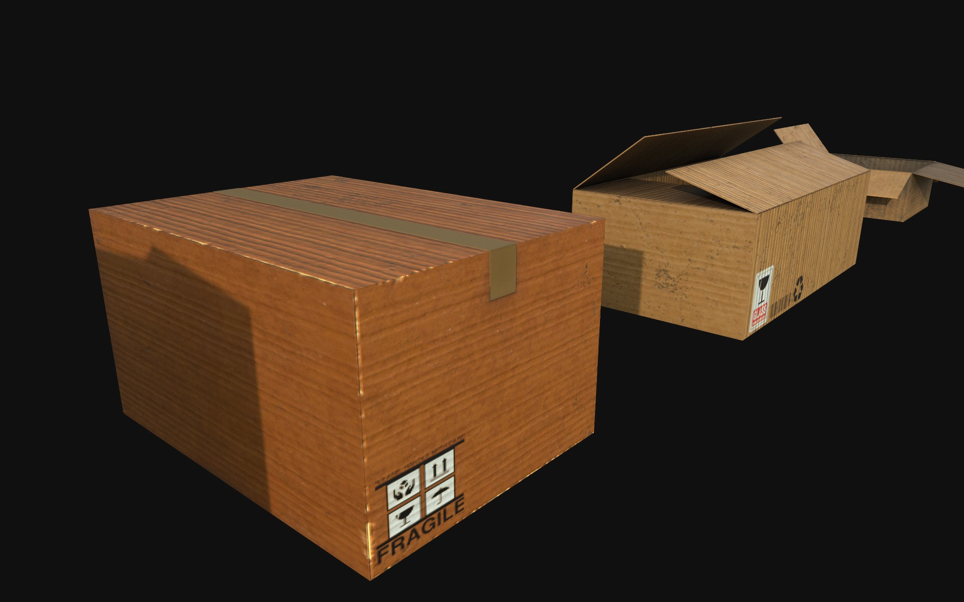 cardboard boxes3d模型