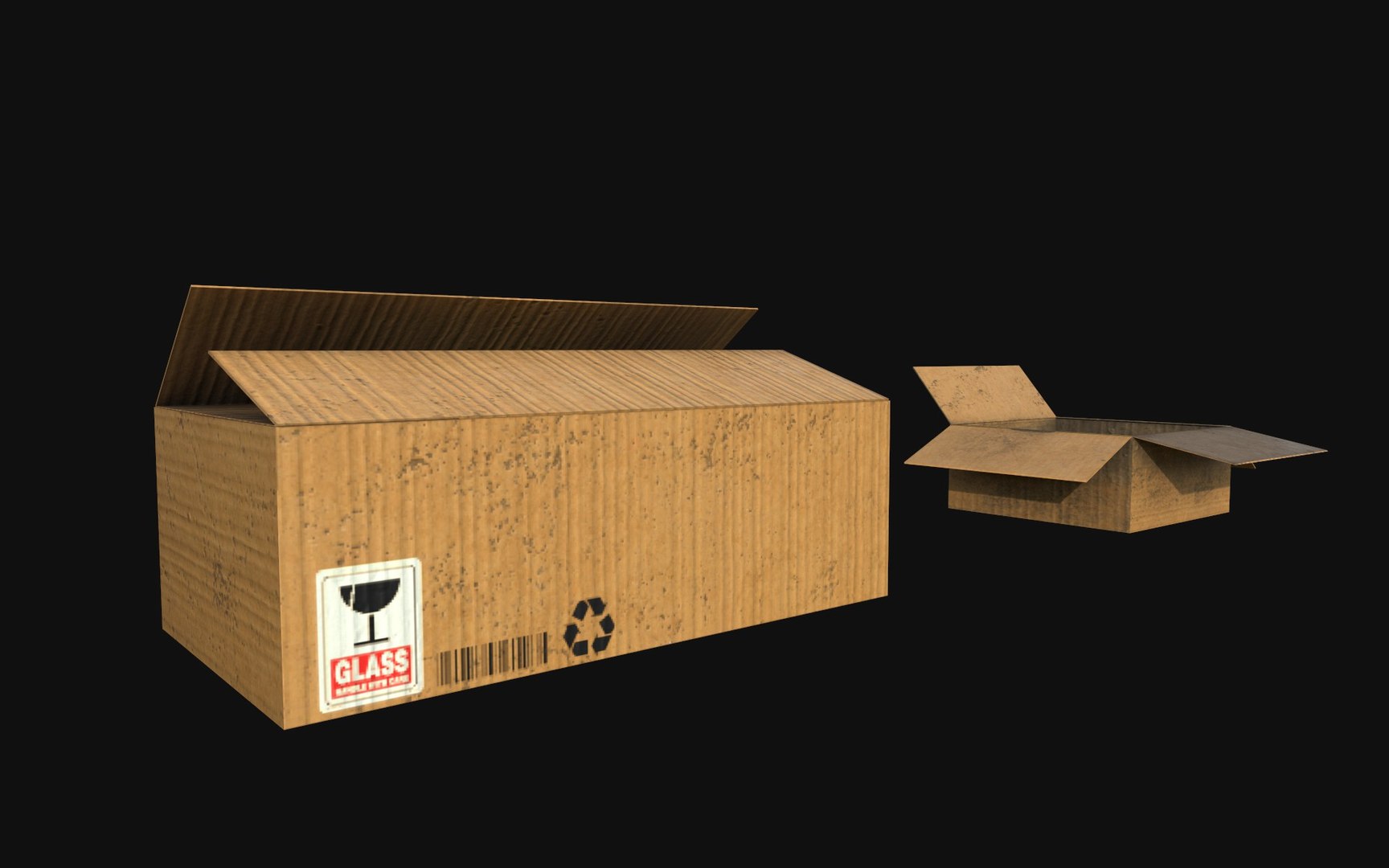 Cardboard boxes model - TurboSquid 1670828