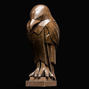 Bird Statue Sculpture Stylized Art Low-poly 3D
