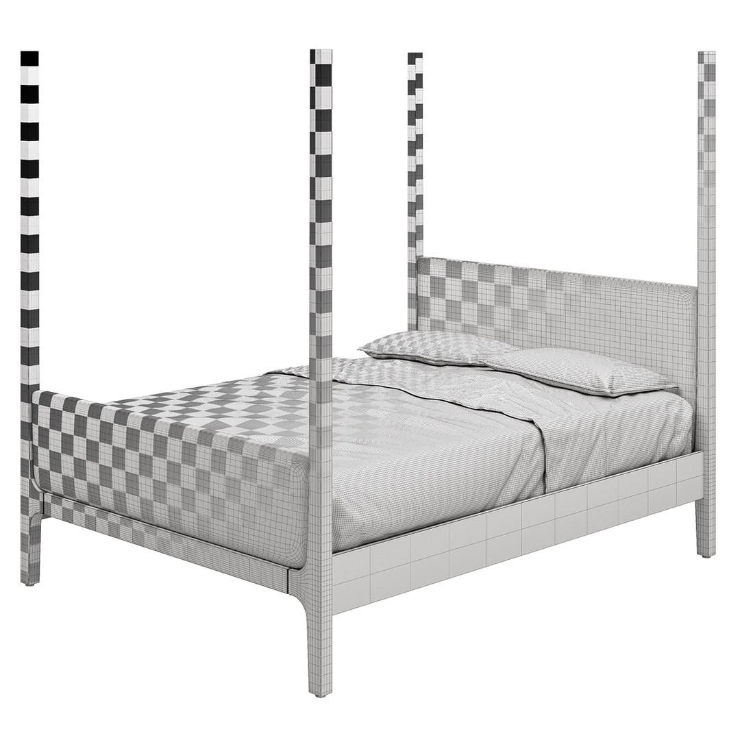 3D Melrose Canopy Queen Bed CB2 TurboSquid 1762724