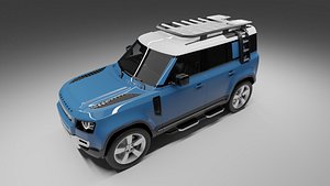 3D LAND ROVER DEFENDER 110 TASMAN BLUE