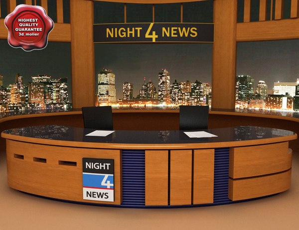 news tv studio 3d model