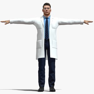 3D T-Pose Rigged Doctor