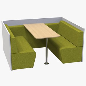 3D Restaurant Booth Seating model