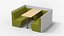 3D Restaurant Booth Seating model