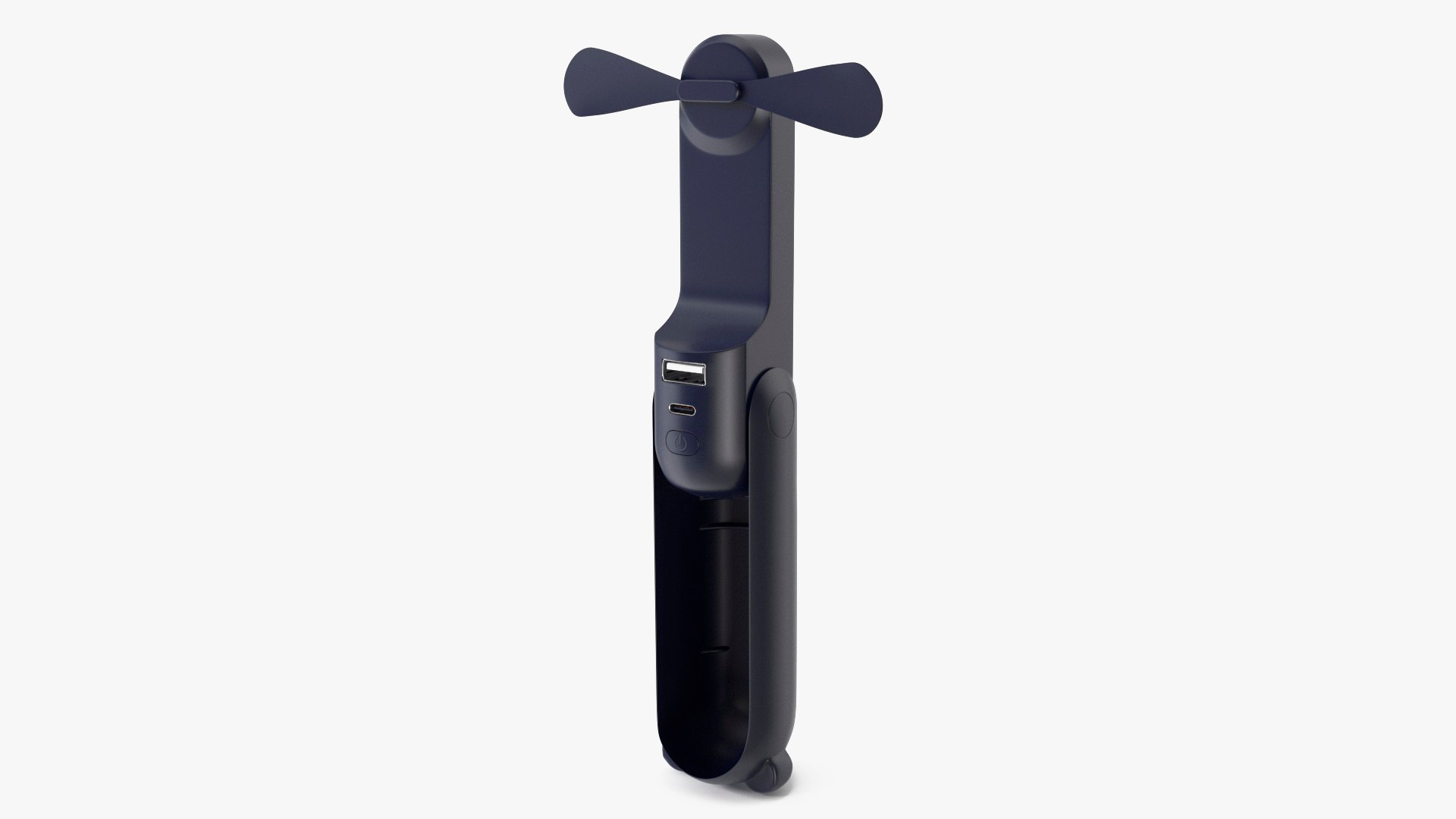 Handheld Mini Fan Blue 3D model preview