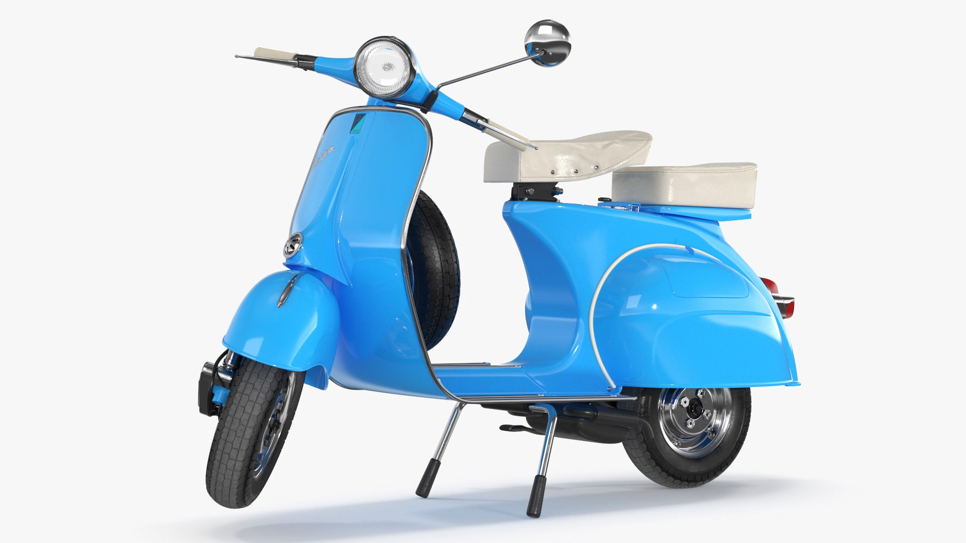 Classic Scooter Vespa 125 Blue Rigged 3D model preview