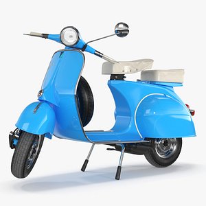 Classic Scooter Vespa 125 Blue Rigged