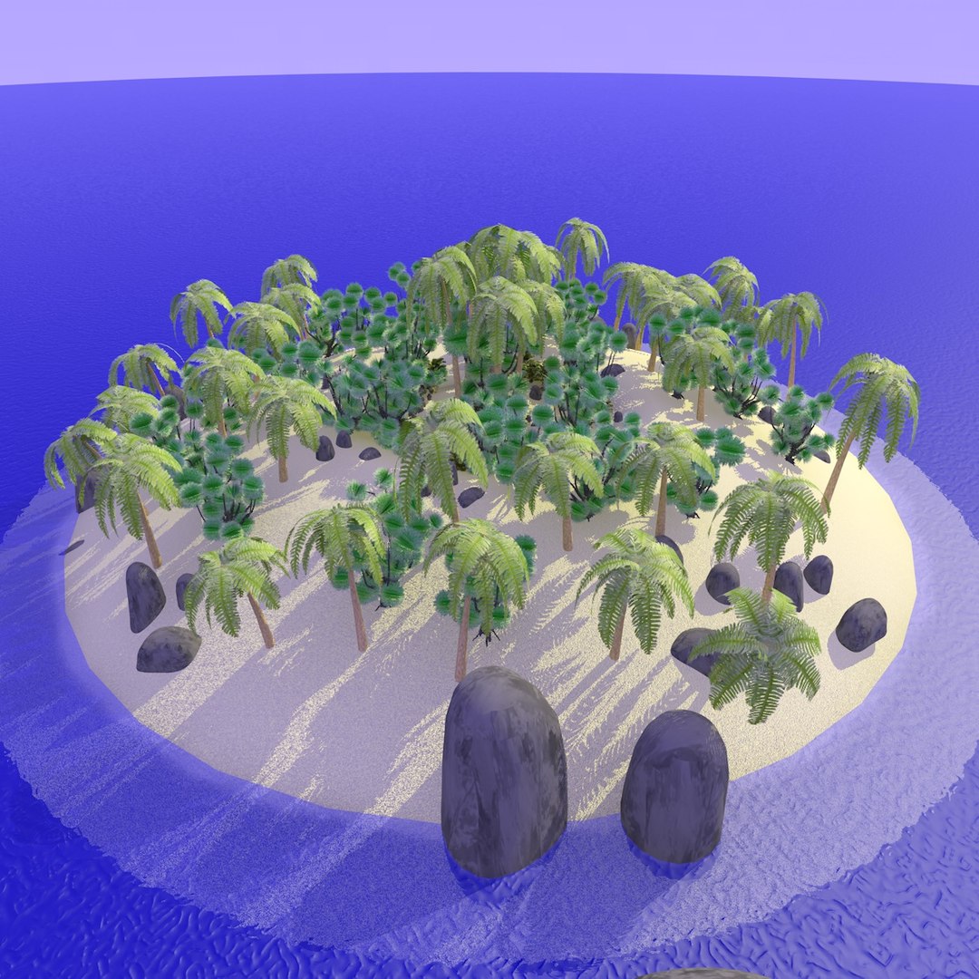 3d Model Realistic Desert Island