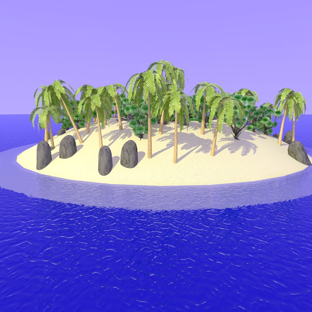 3d model realistic desert island