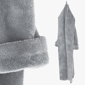 Hooked Bathrobe White Fur