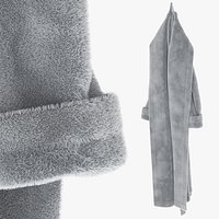 Hooked Bathrobe White Fur