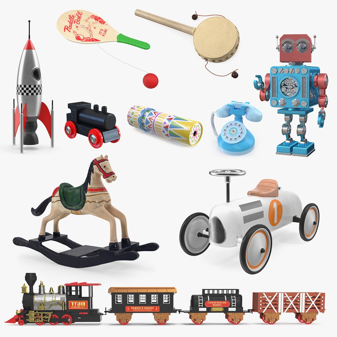 Retro Toys Collection 5 3D model preview
