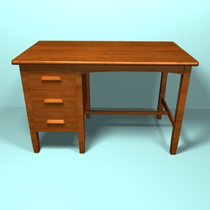 3d model light cherry desk