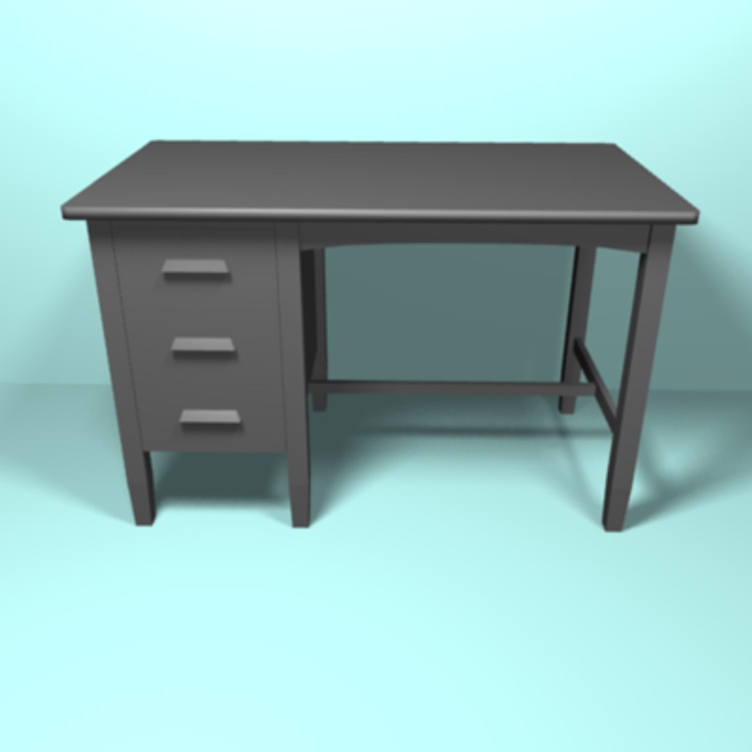 3d model light cherry desk
