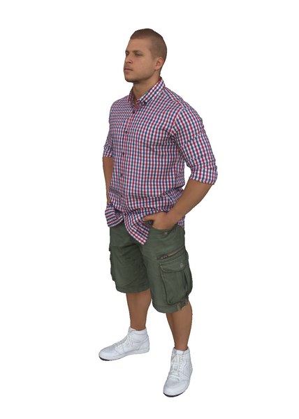 3D model scanned people man shirt
