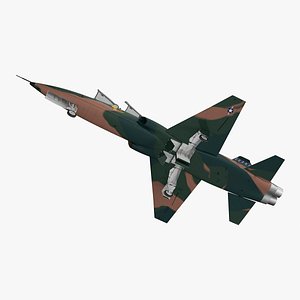 Trainer Jet Military T-38 Talon Camo Rigged for Cinema 4D 3D model