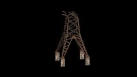 Broken transmission tower