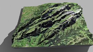 3D Mountain landscape The Appenzell Alps