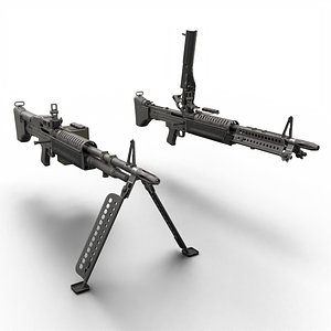 M60 Machine Gun  Game Ready 3D Model 3D model