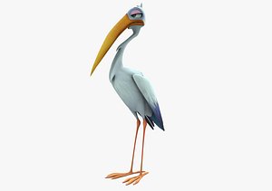3d stork cartoon model