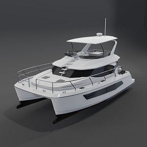 3D Aqulia 44 Power Catamaran 3D Model model